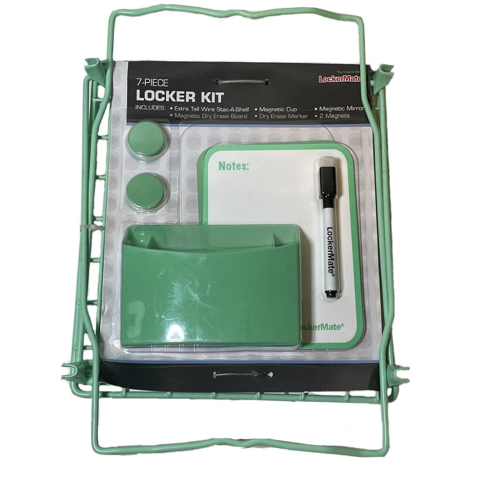 7-Piece Locker Kit, Wire Stac-A-Shelf, Dry Erase Board & Marker, 2 Magnets0
